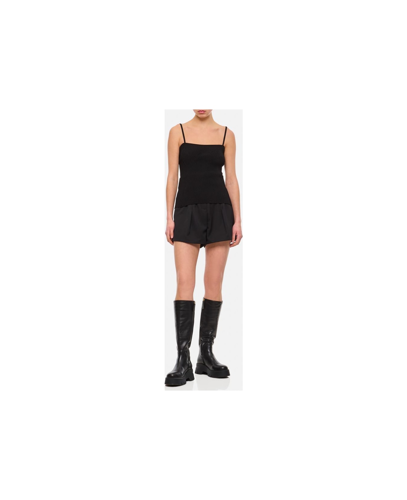 Jacquemus Single Front Pleated Bari Shorts - Black