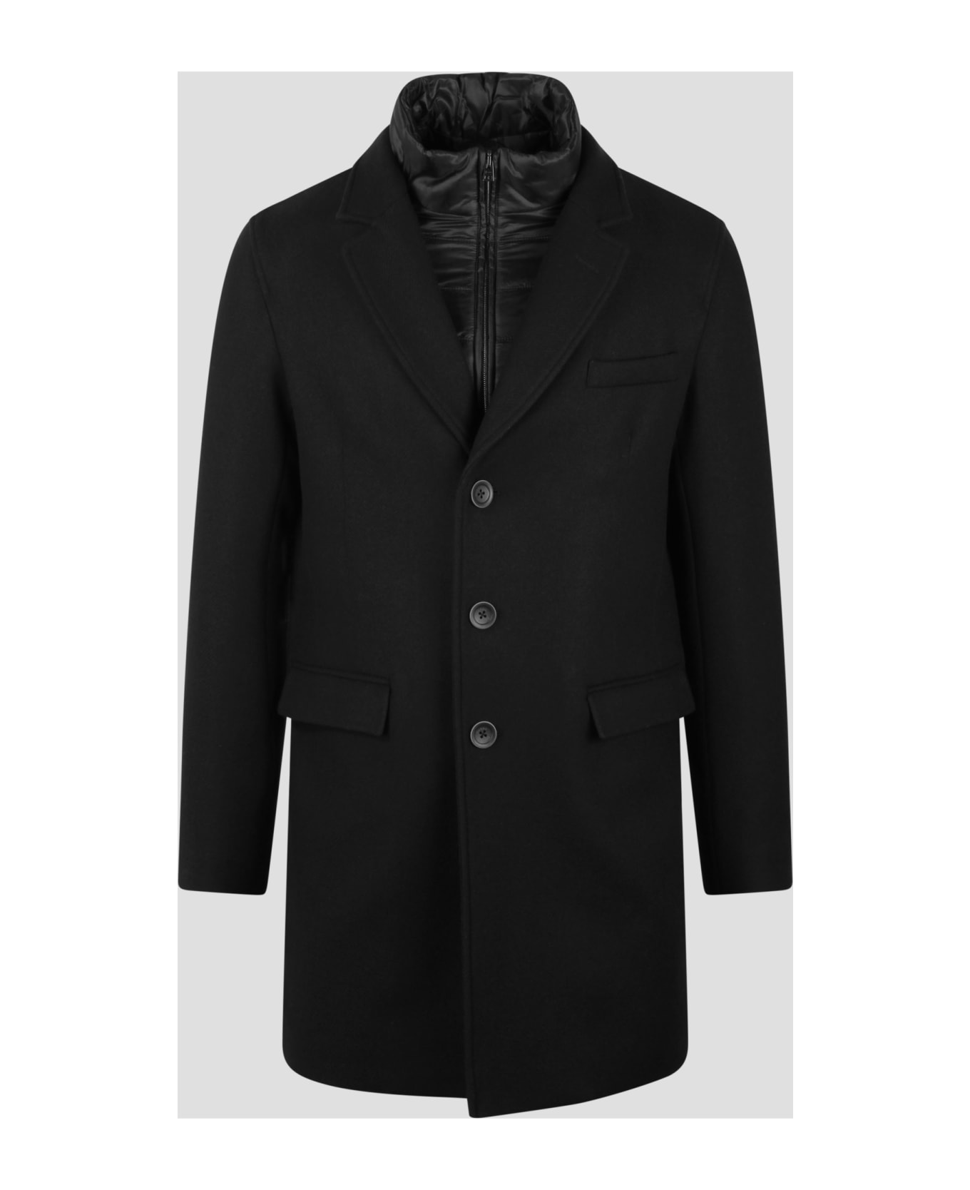 Herno Recycled Wool Coat - BLACK
