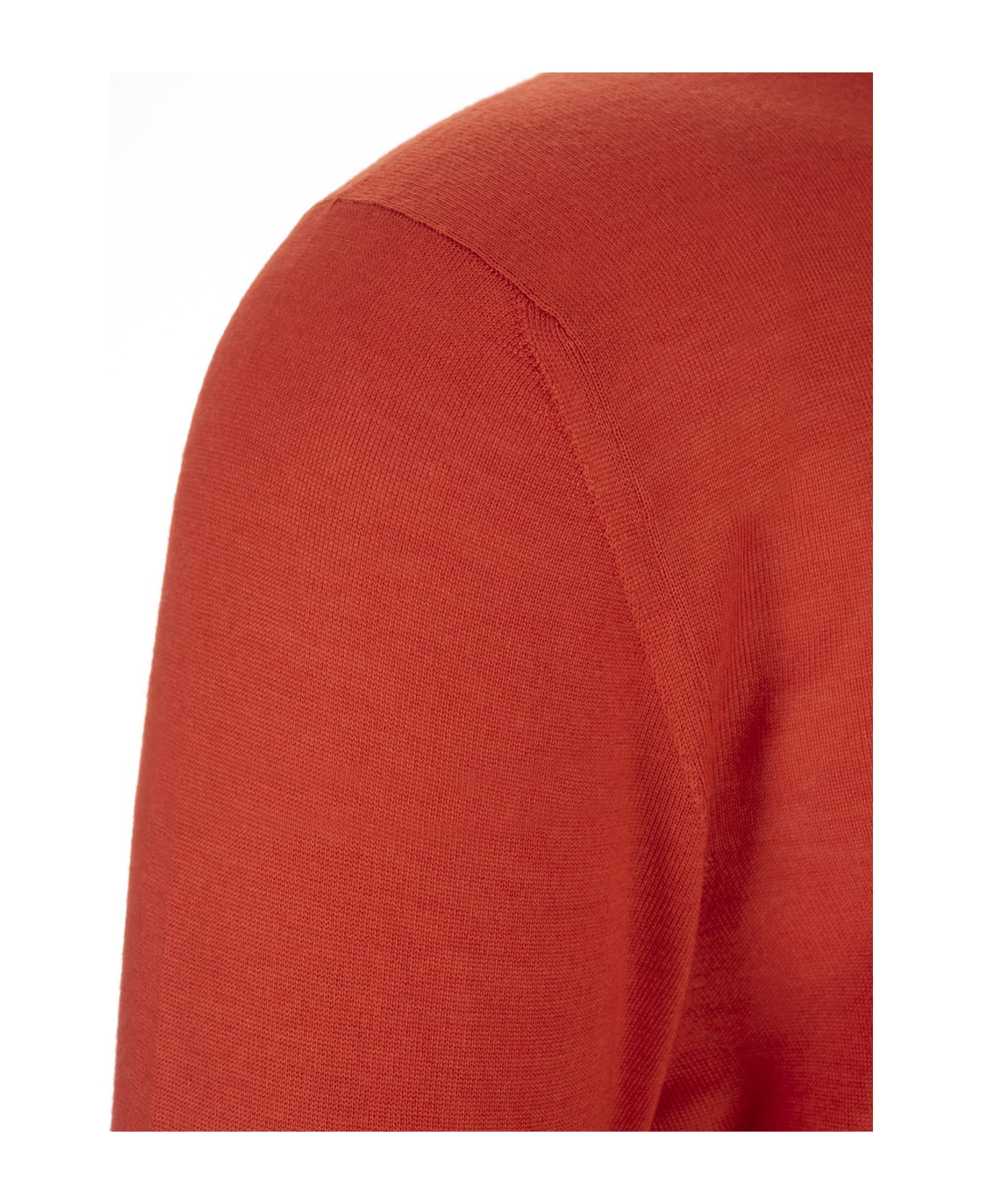Fedeli Orange Silk And Cashmere Pullover - Orange