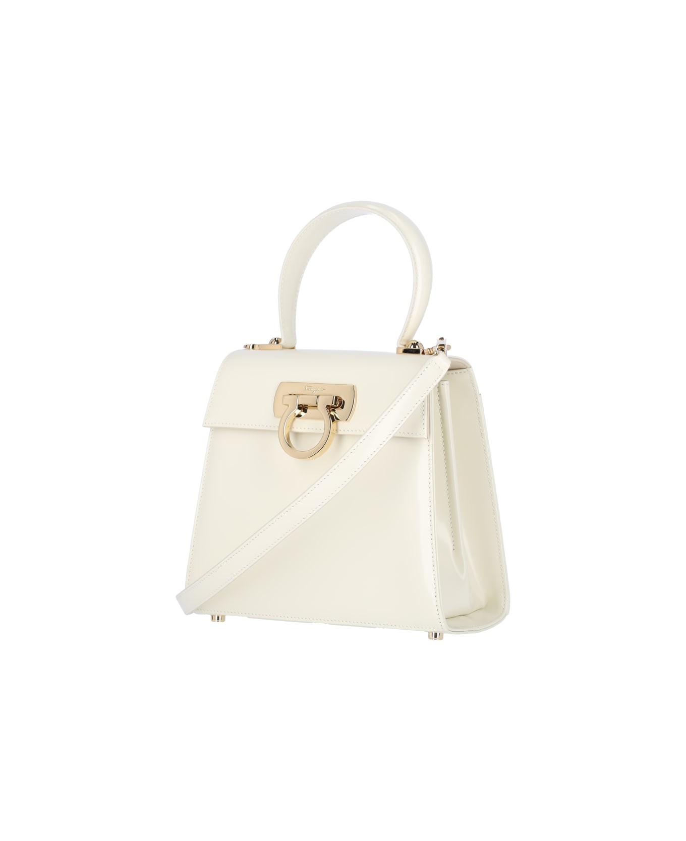 Ferragamo 'iconic S' Handbag - Crema