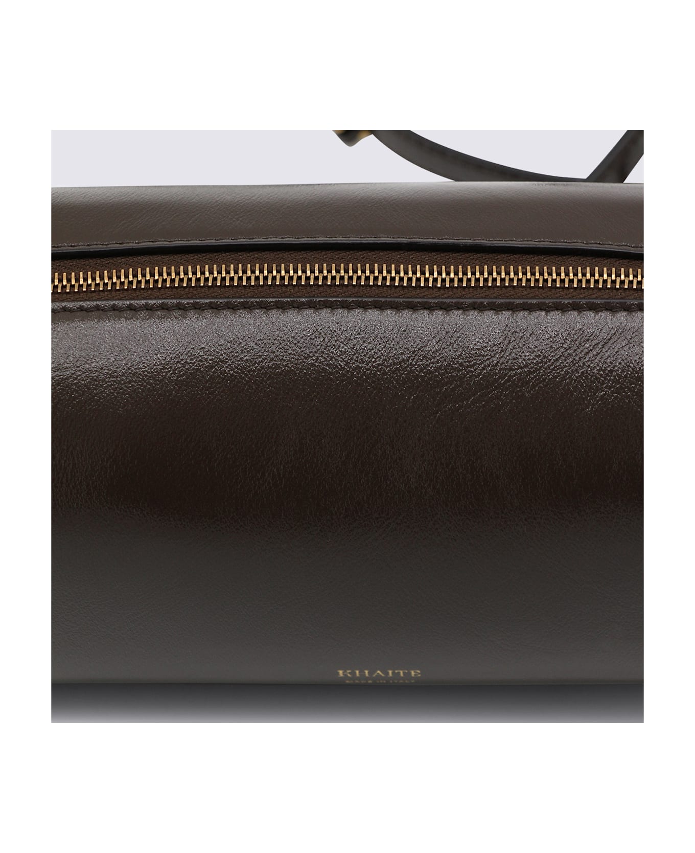 Khaite Dark Brown Leather Crossbody Bag - Chestnut