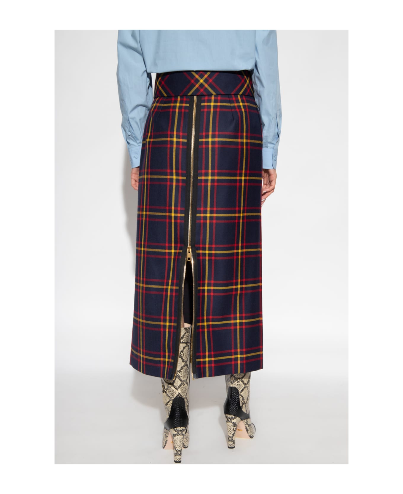 Gucci Tartan Wool Skirt