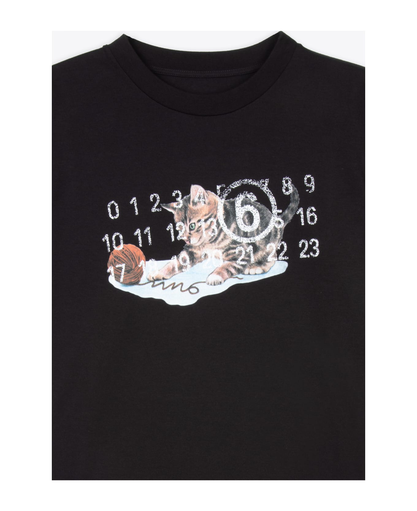 MM6 Maison Margiela Oversized T-shirt With Graphic Print And Logo - Nero シャツ