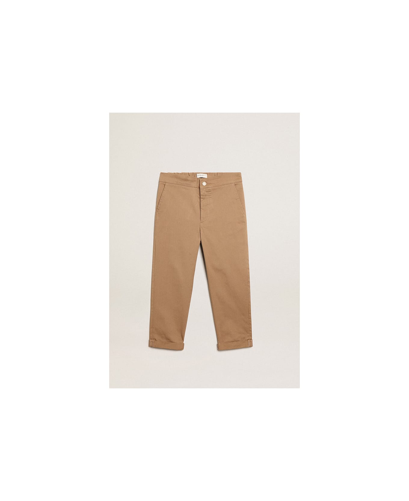 Golden Goose Pants With Embroidery - CAMEL