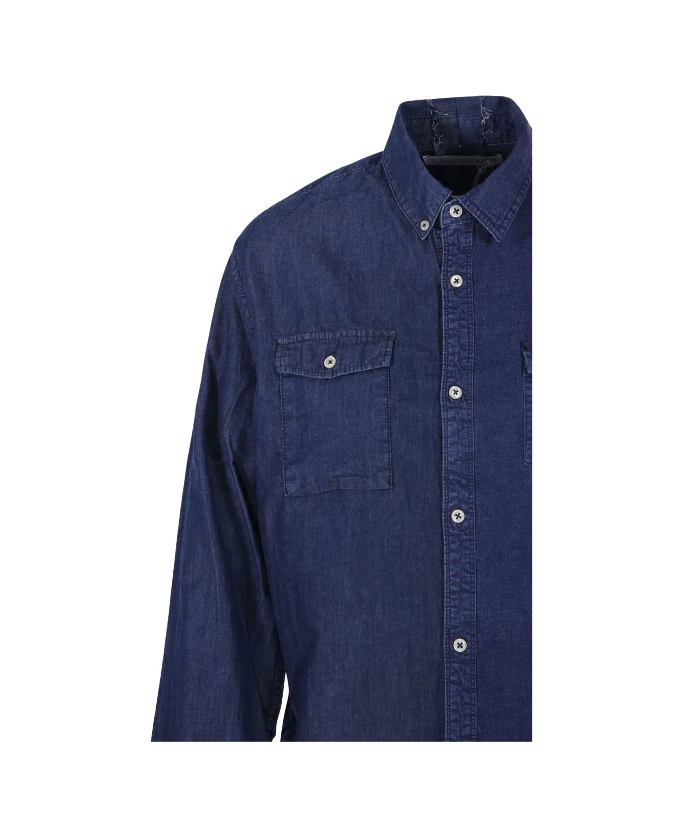 E.L.V. DENIM Denim Cotton Shirt - Blue