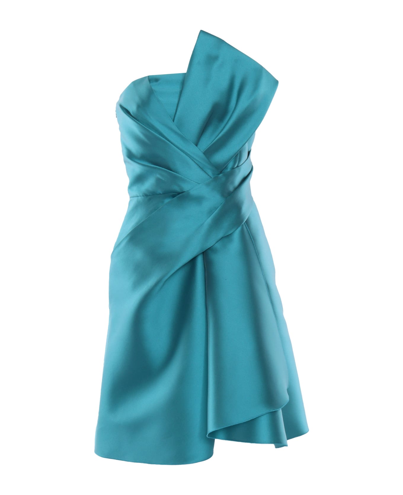 Alberta Ferretti Short Turquoise Dress - LIGHT BLUE ニットウェア