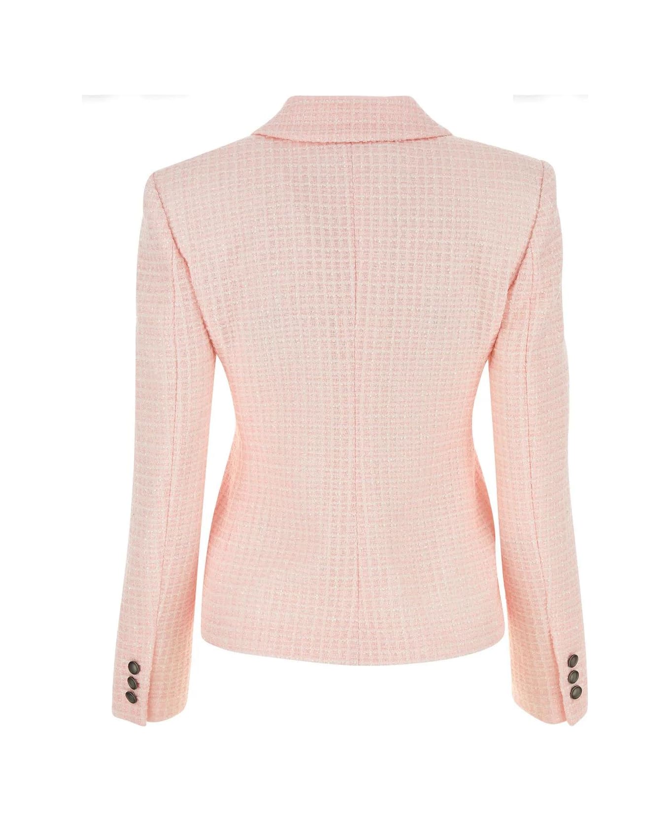 Alessandra Rich Light Pink Tweed Blazer - Powder