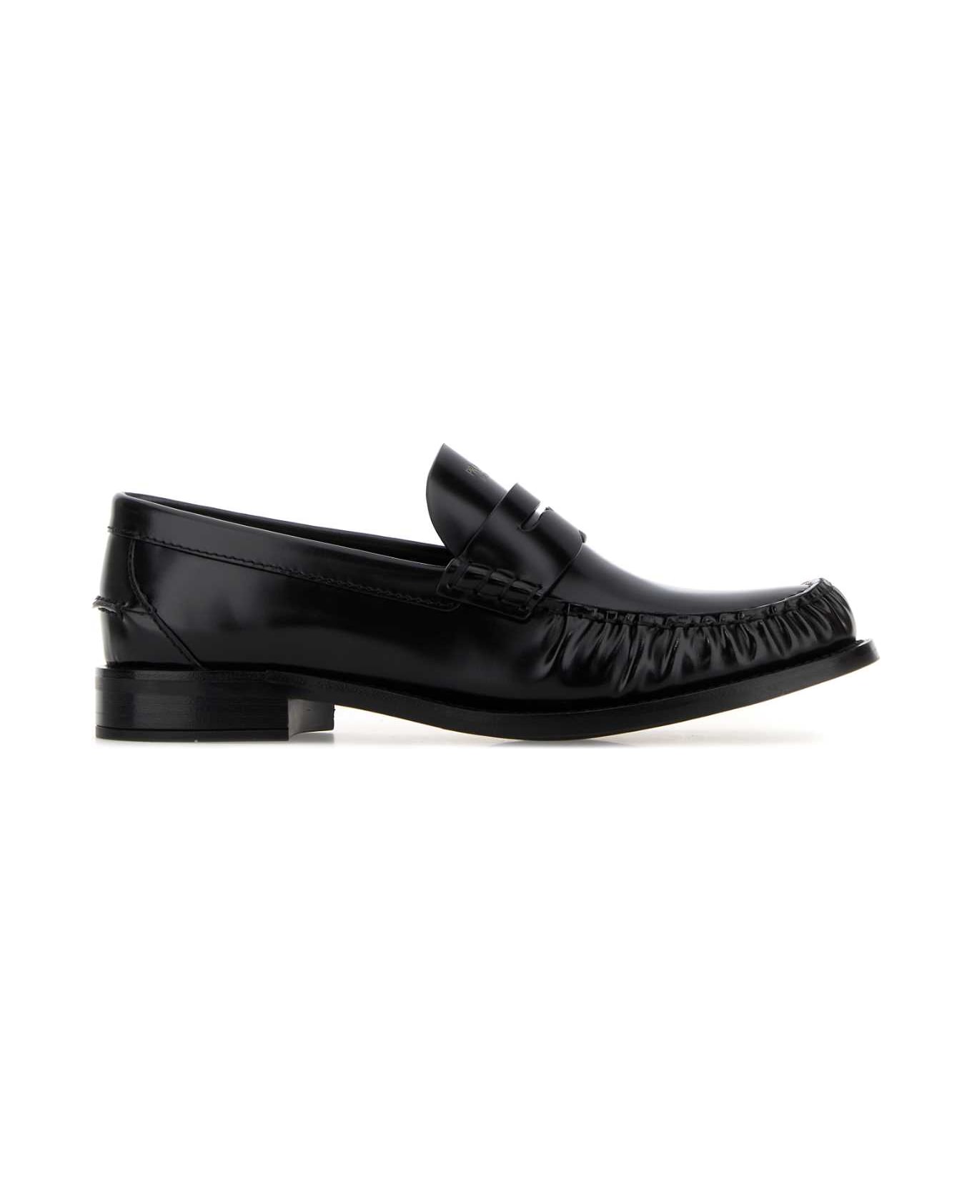 Prada Black Leather Loafers - NERO