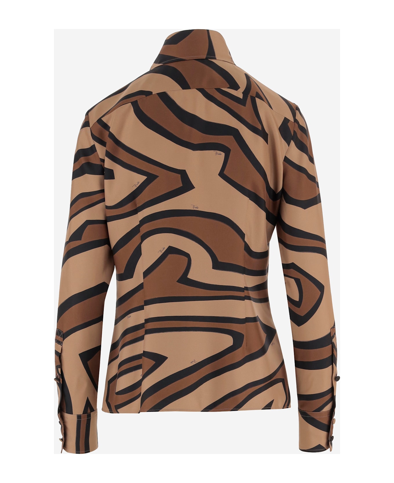Pucci Silk Shirt With Labyrinth Print - Red