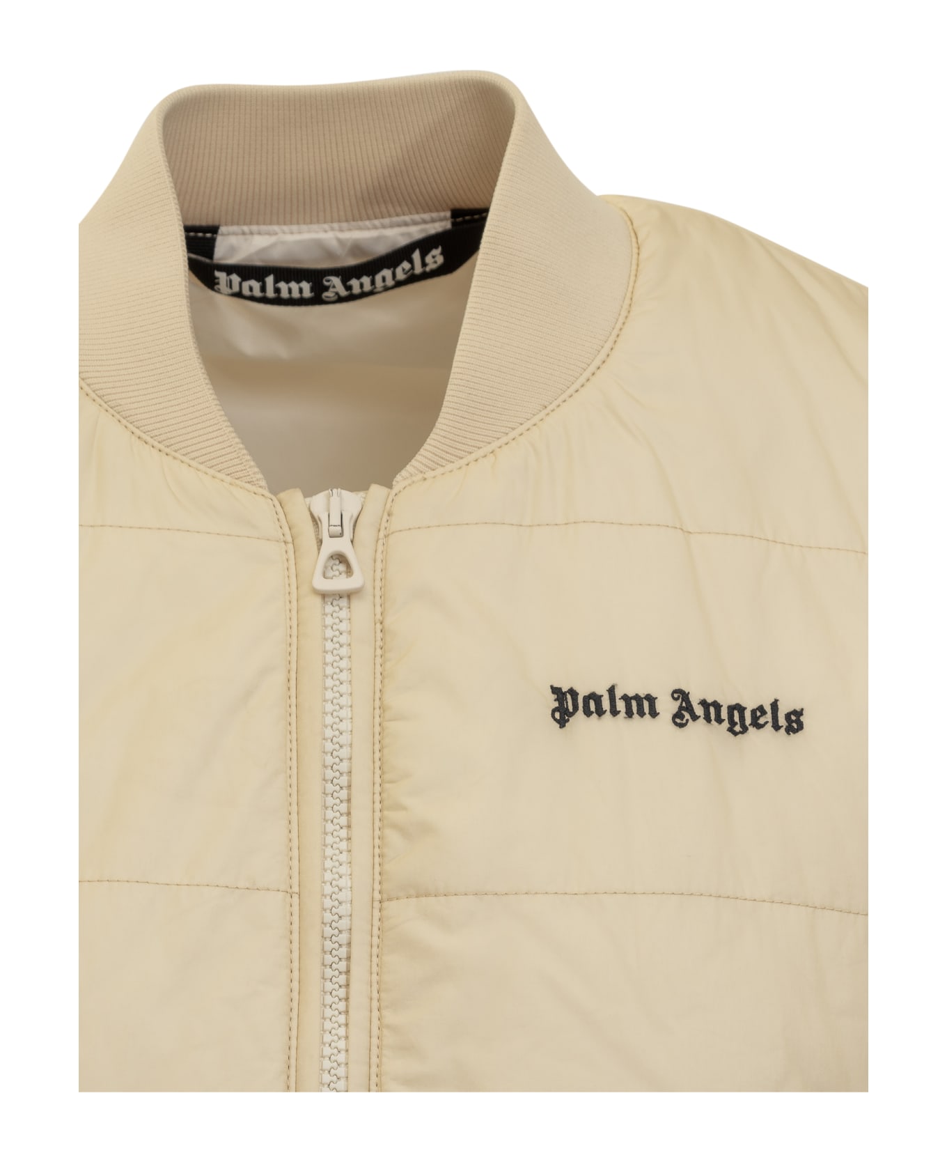 Palm Angels Padded Vest With Logo - OFF WHITE ベスト