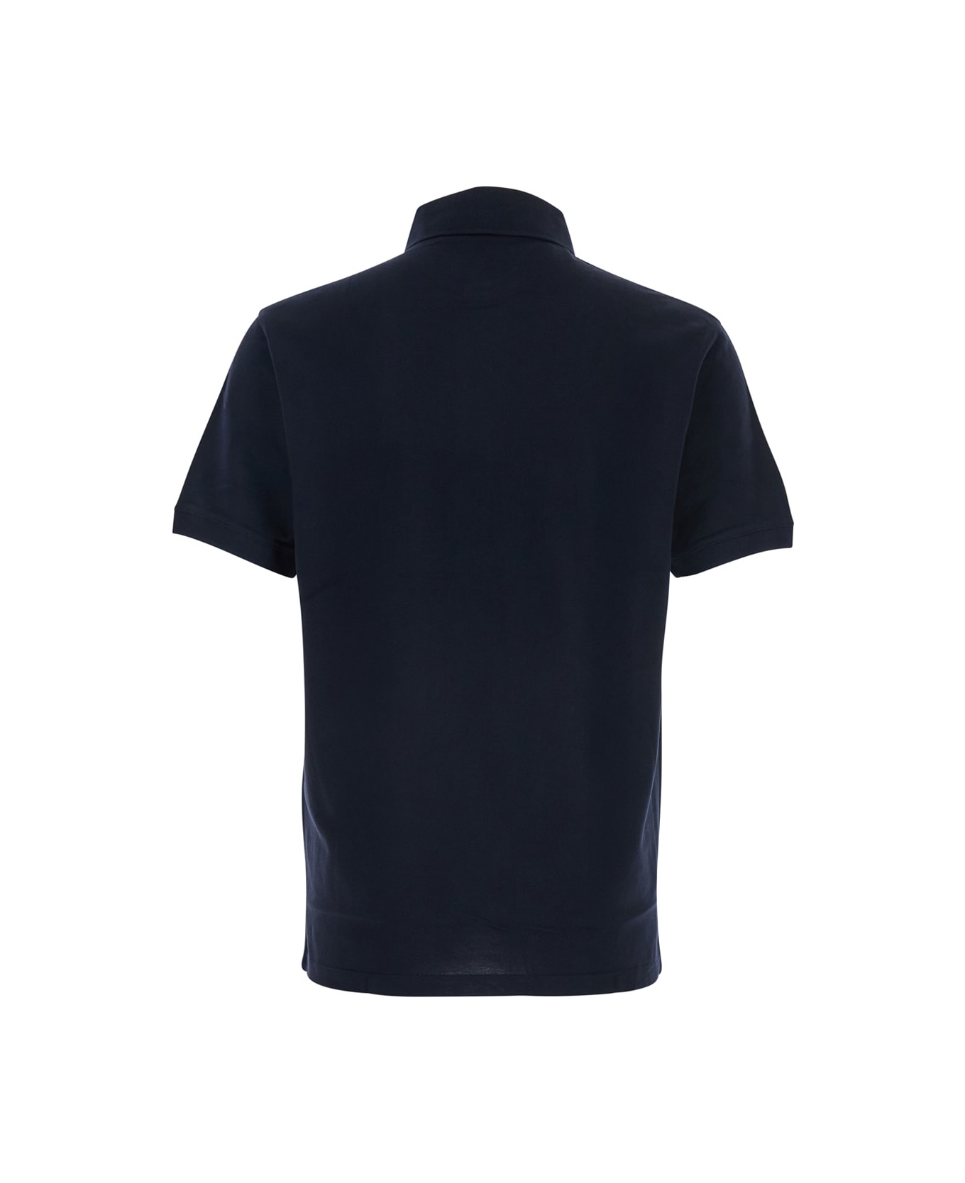 Emporio Armani Blue Polo Shirt With Classic Collar And Front Logo In Cotton Man - Blu