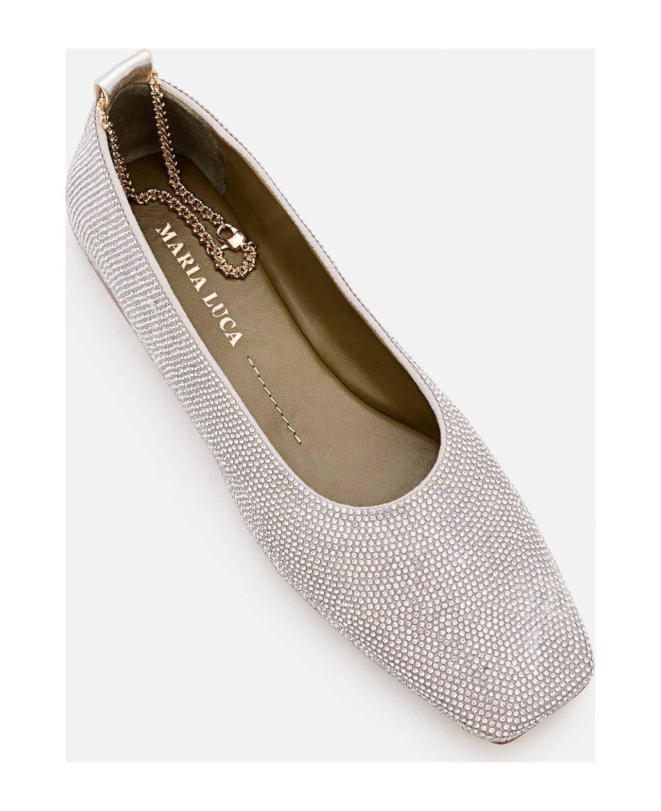 Maria Luca Augusta Strass Ballet Flat Shoes - Silver