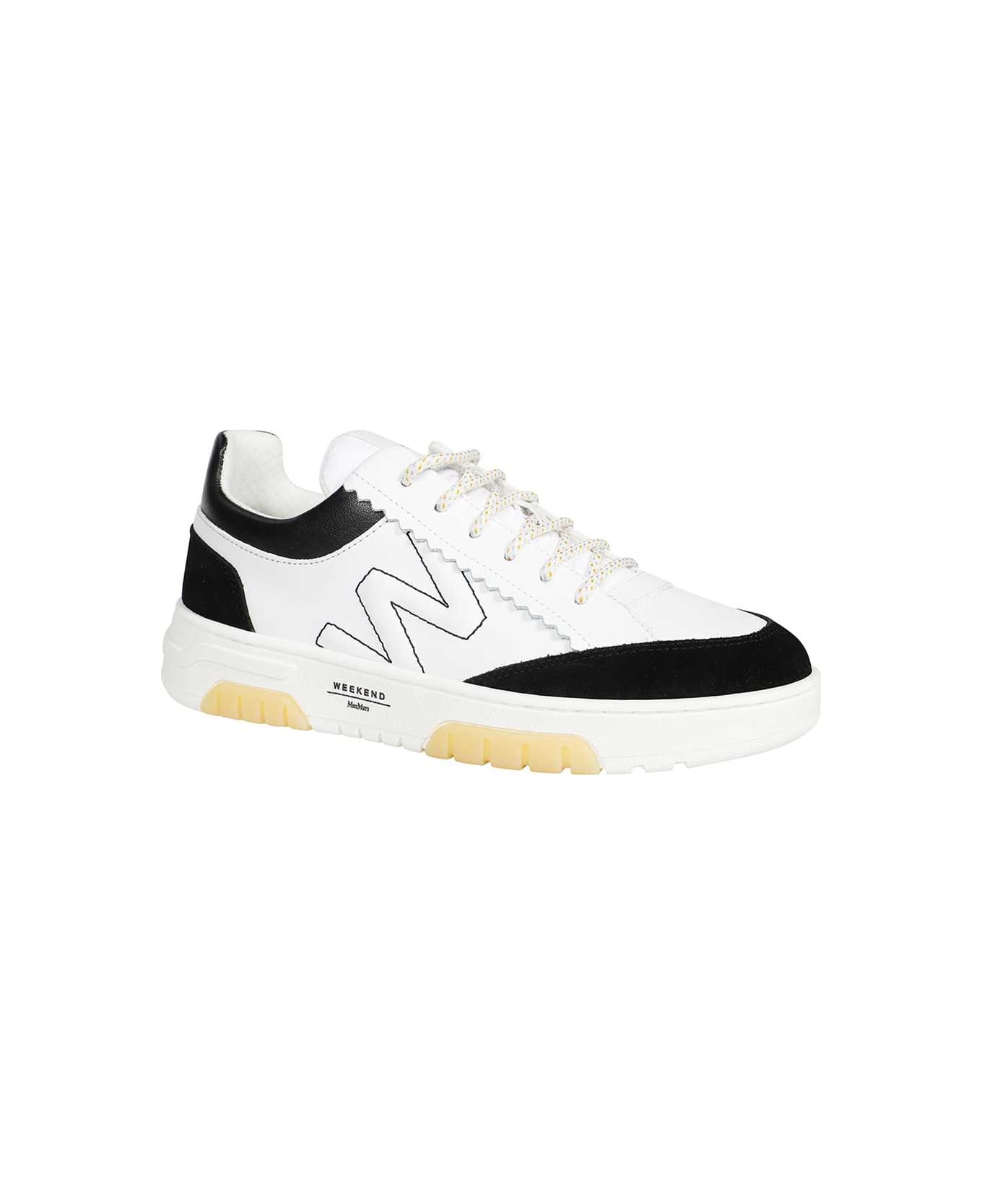Weekend Max Mara Logo Detail Leather Sneakers - White