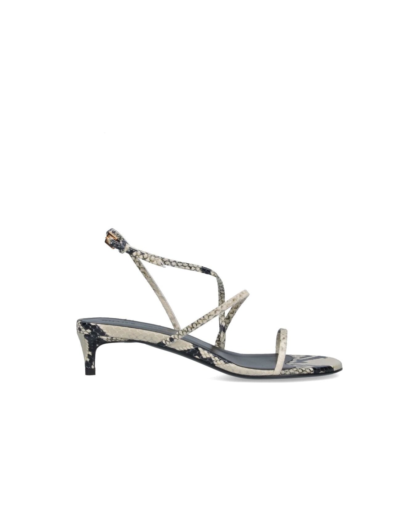 Khaite 'loop' Slingback Sandals - NEUTRALS/BLACK