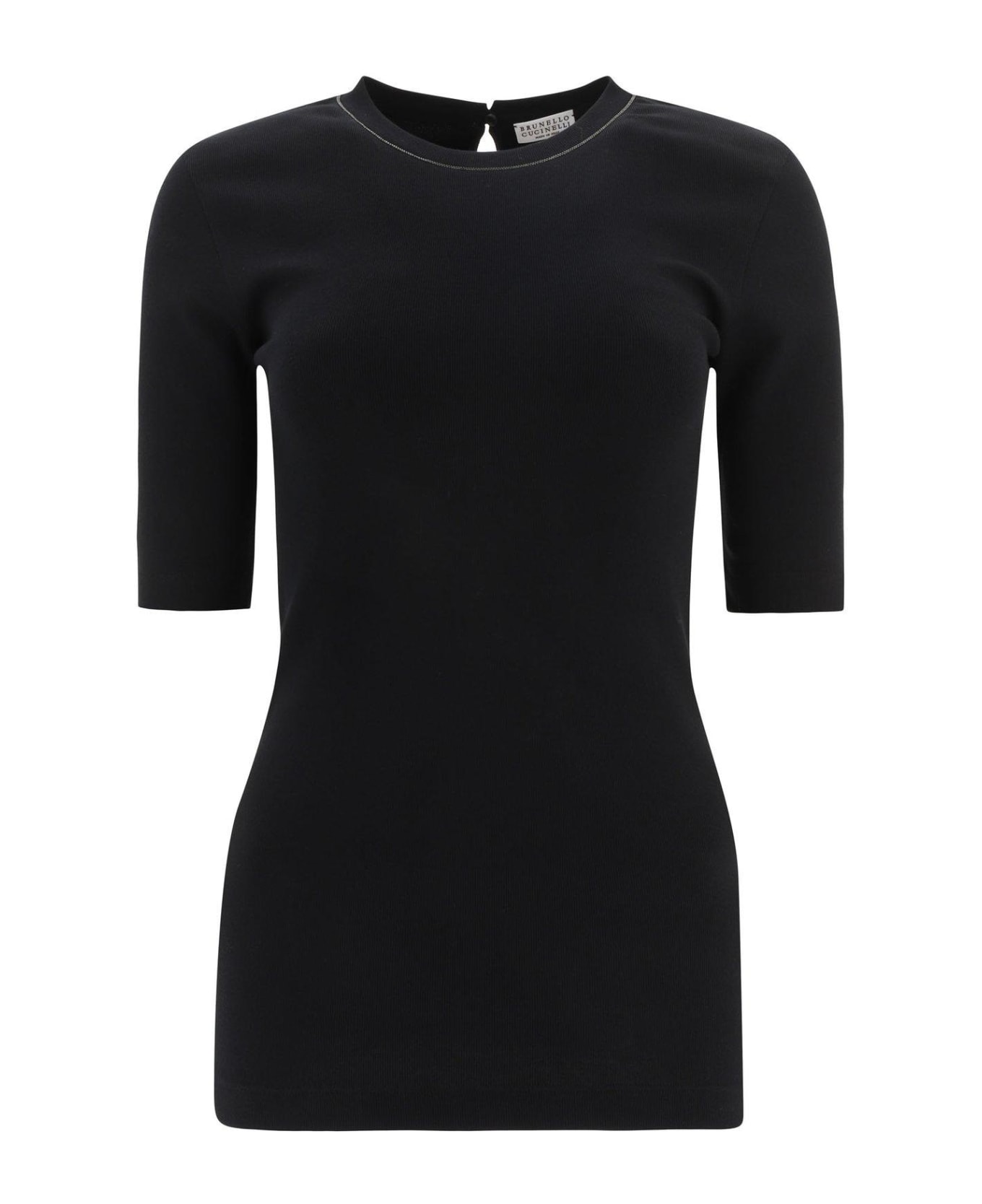 Brunello Cucinelli Embellished Short-sleeved T-shirt - Black
