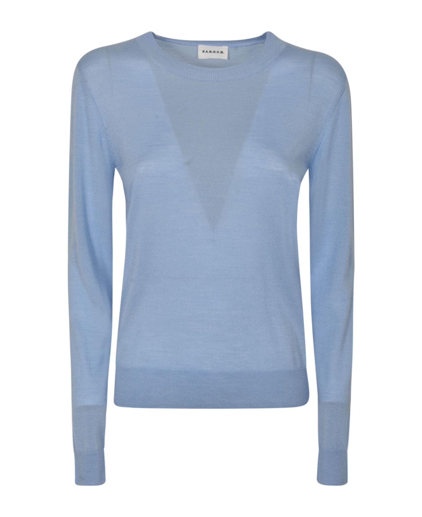 Parosh Rib Trim Knit Plain Sweater - Azzure