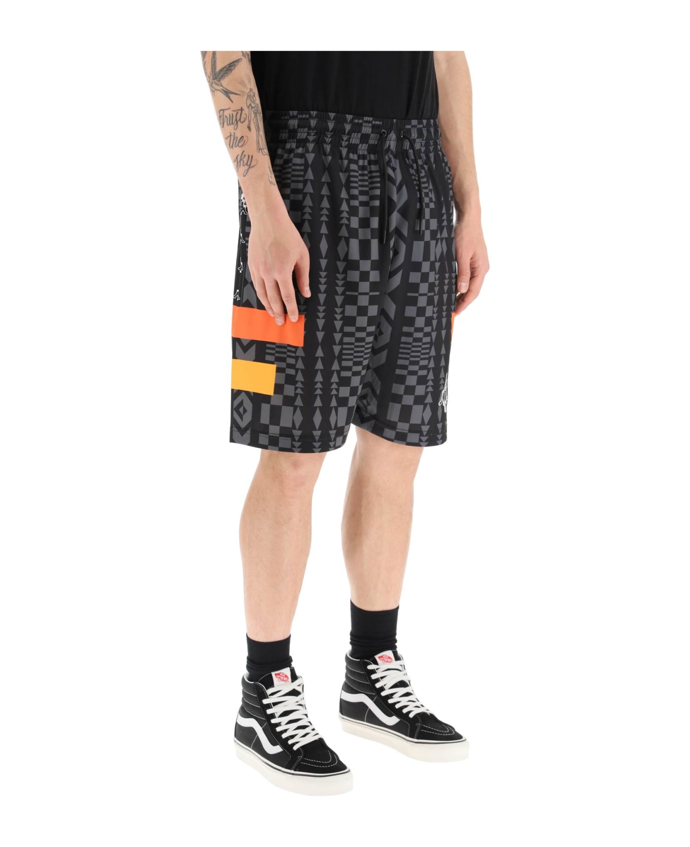 Marcelo Burlon Black Polyester Bermuda Shorts - Black Dark