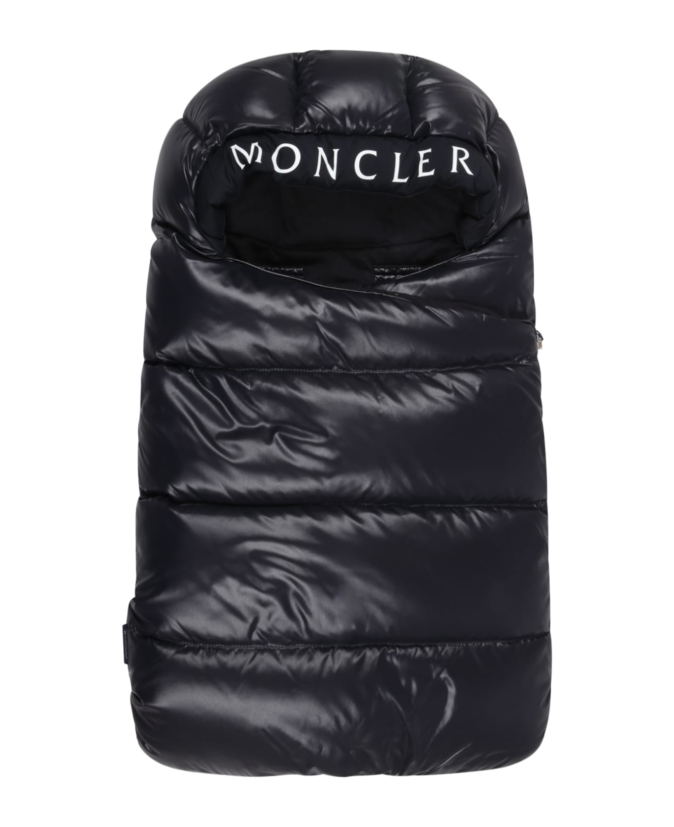 Moncler Blue Sleeping Bag For Babykids With White Logo - Blue