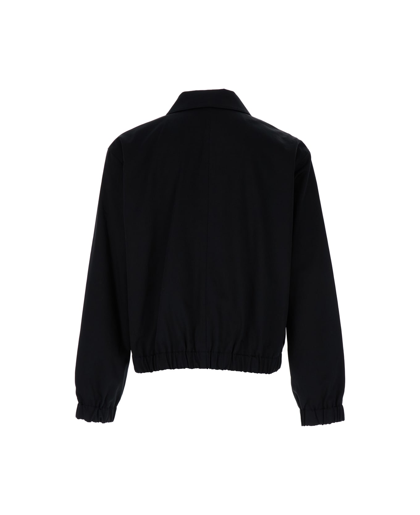 Ami Alexandre Mattiussi Black Jacket With Collar And Adc Logo In Cotton Man - Black