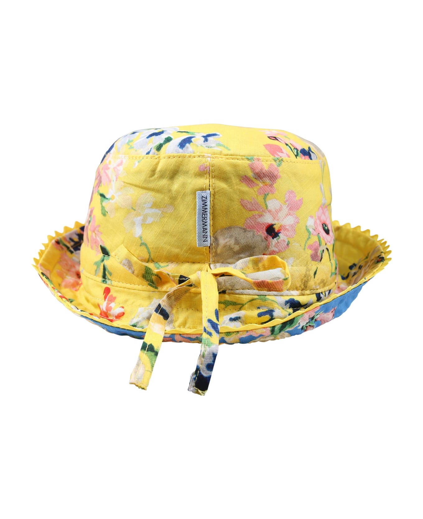 Zimmermann Reversible Yellow Cloche For Girl With All-over Print - Yellow