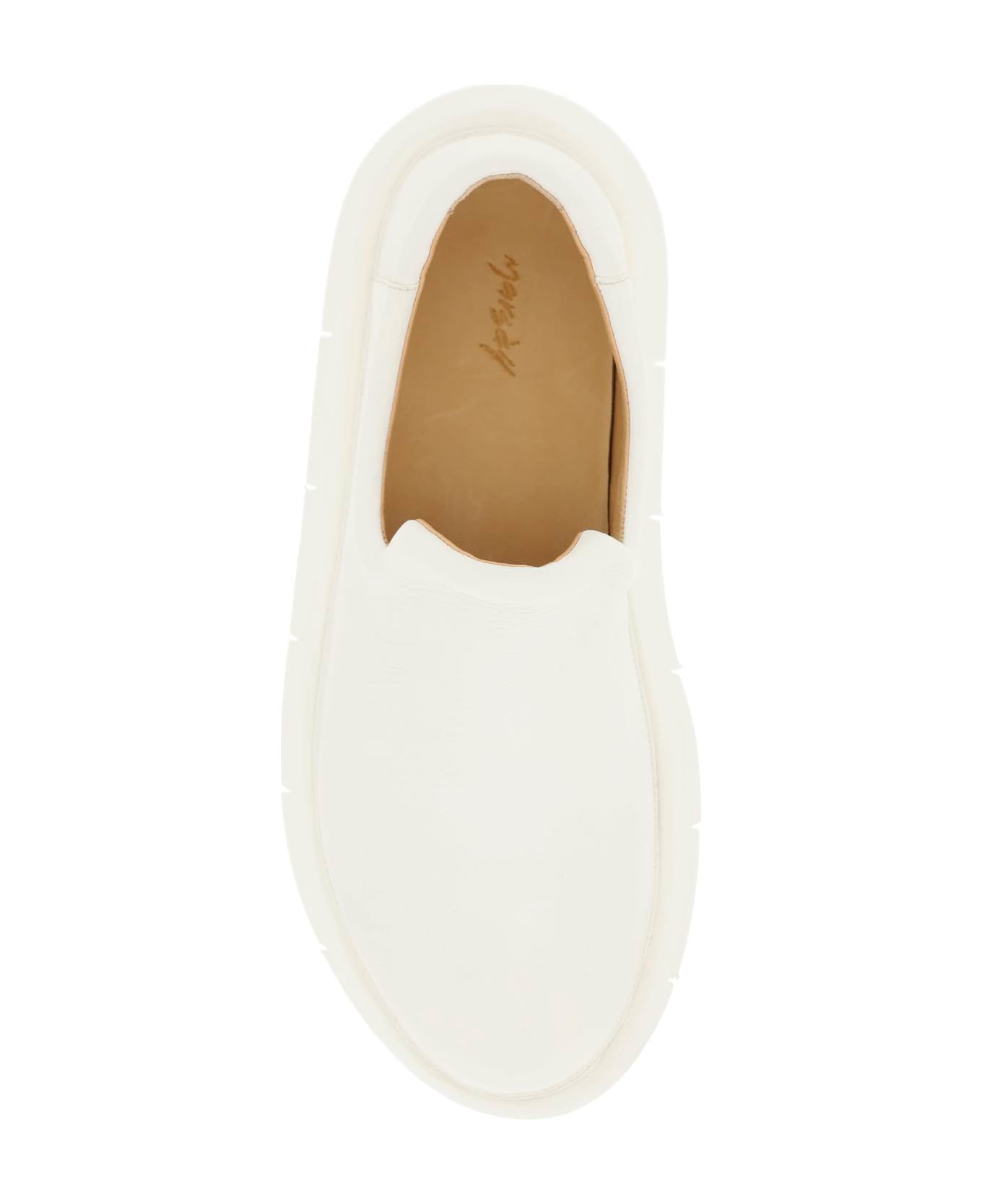 Marsell 'intagliata' Grained Leather Slip-on Shoes - BIANCO OPTICAL (White) スニーカー