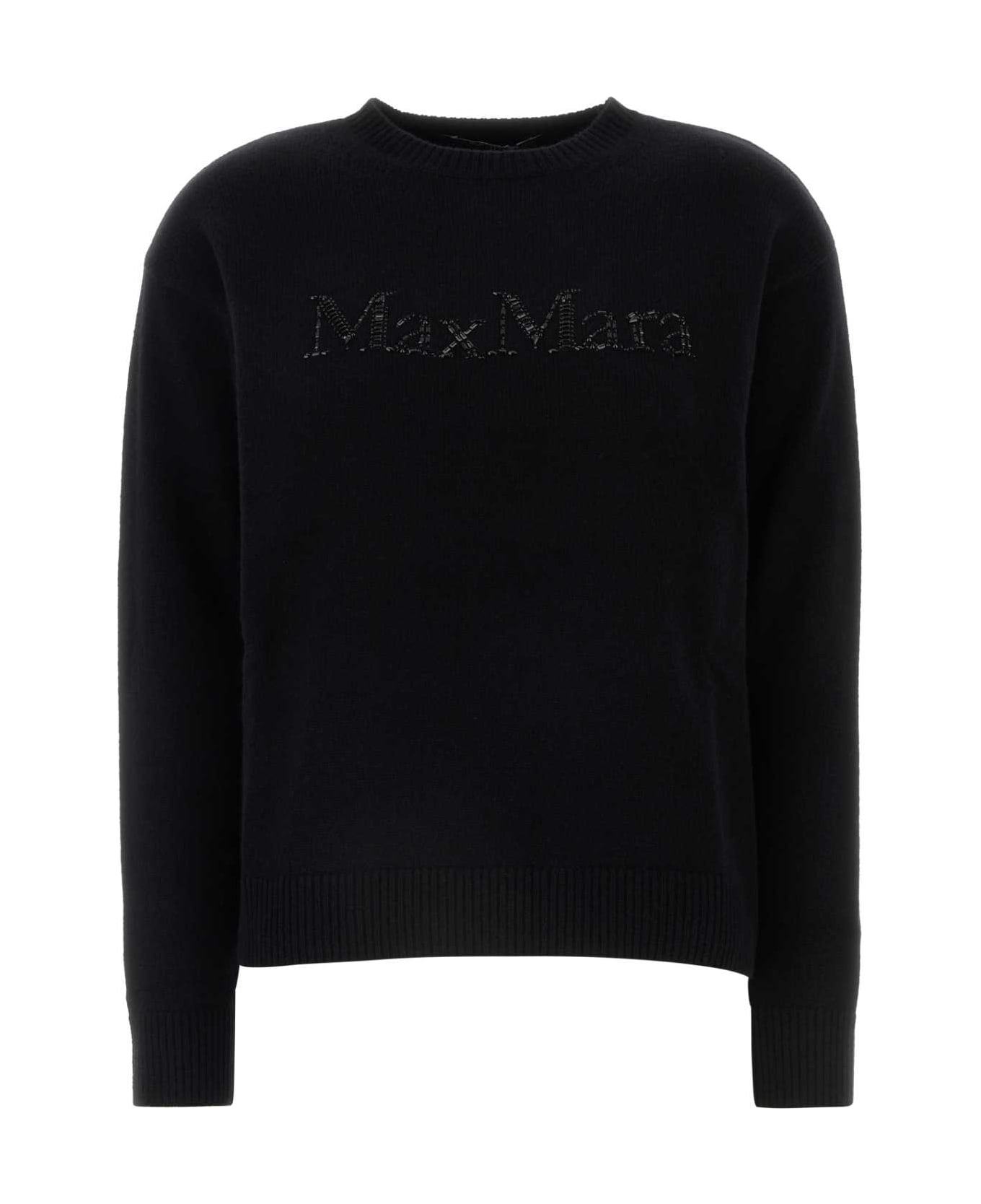 'S Max Mara Black Wool Blend Kassel Sweater - Black