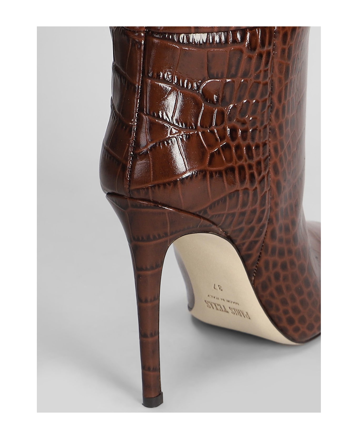 Paris Texas Stiletto Boot High Heels Boots In Brown Leather - brown