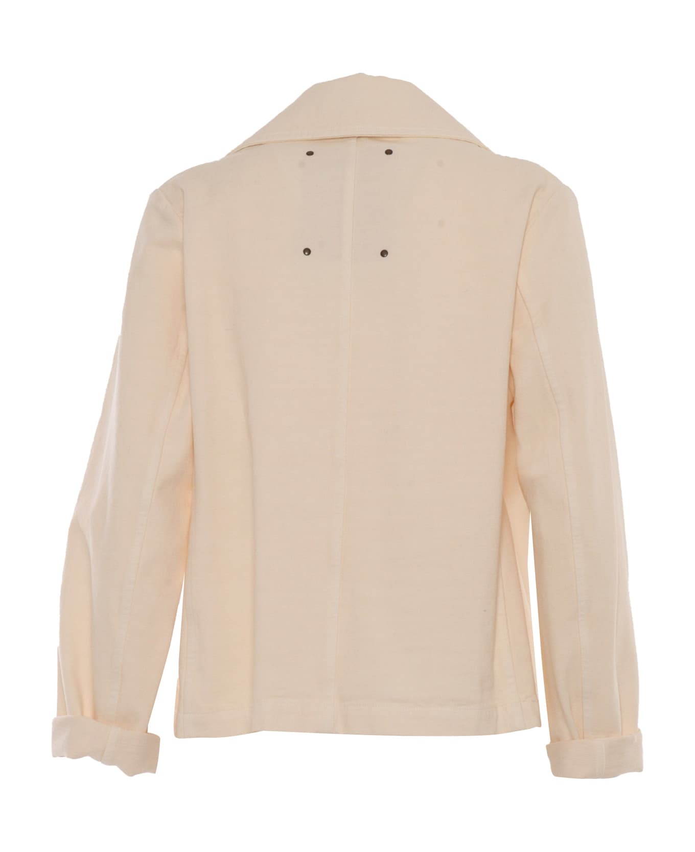 Sealup Aglaia Short Peacoat, Dyed Fabric, Buttons With Corozo Logo, Red Piping, Special Genova Label - BEIGE