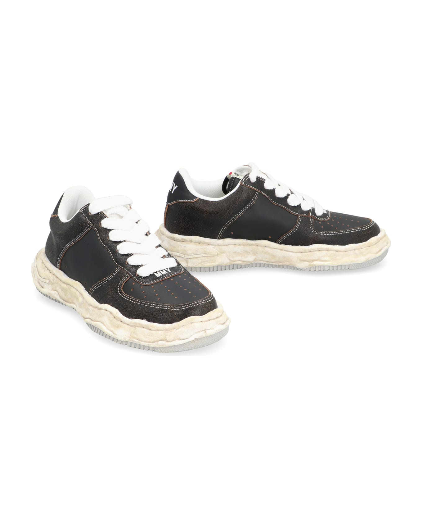 Mihara Yasuhiro Wayne Leather Low-top Sneakers - black