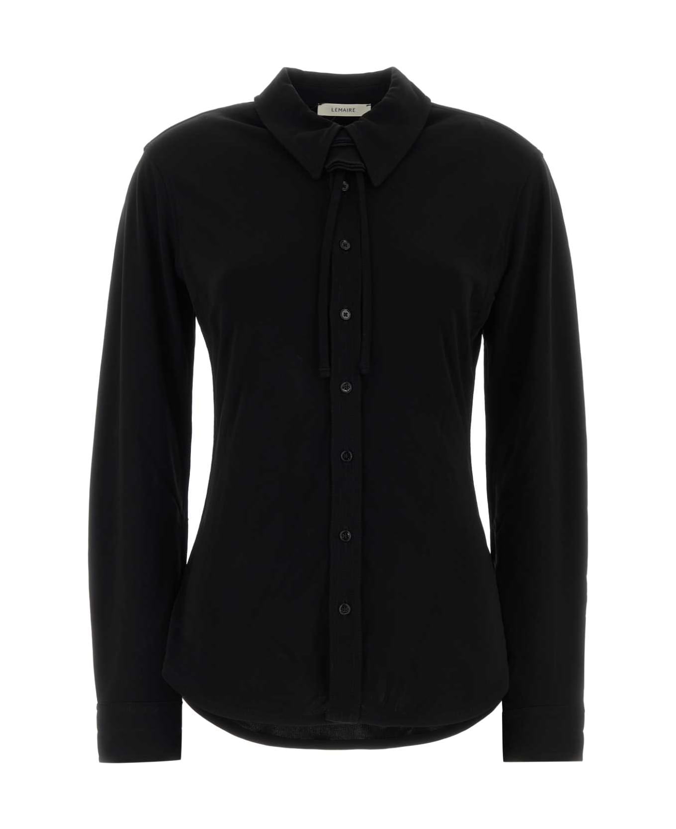 Lemaire Black Viscose Shirt - BLACK