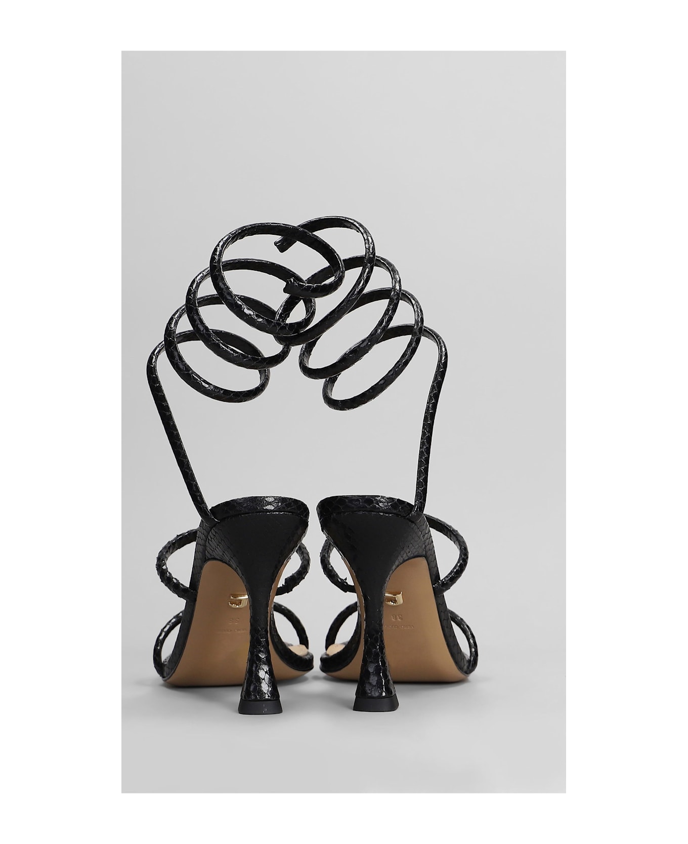 Lola Cruz Greta 95 Sandals In Black Leather - black