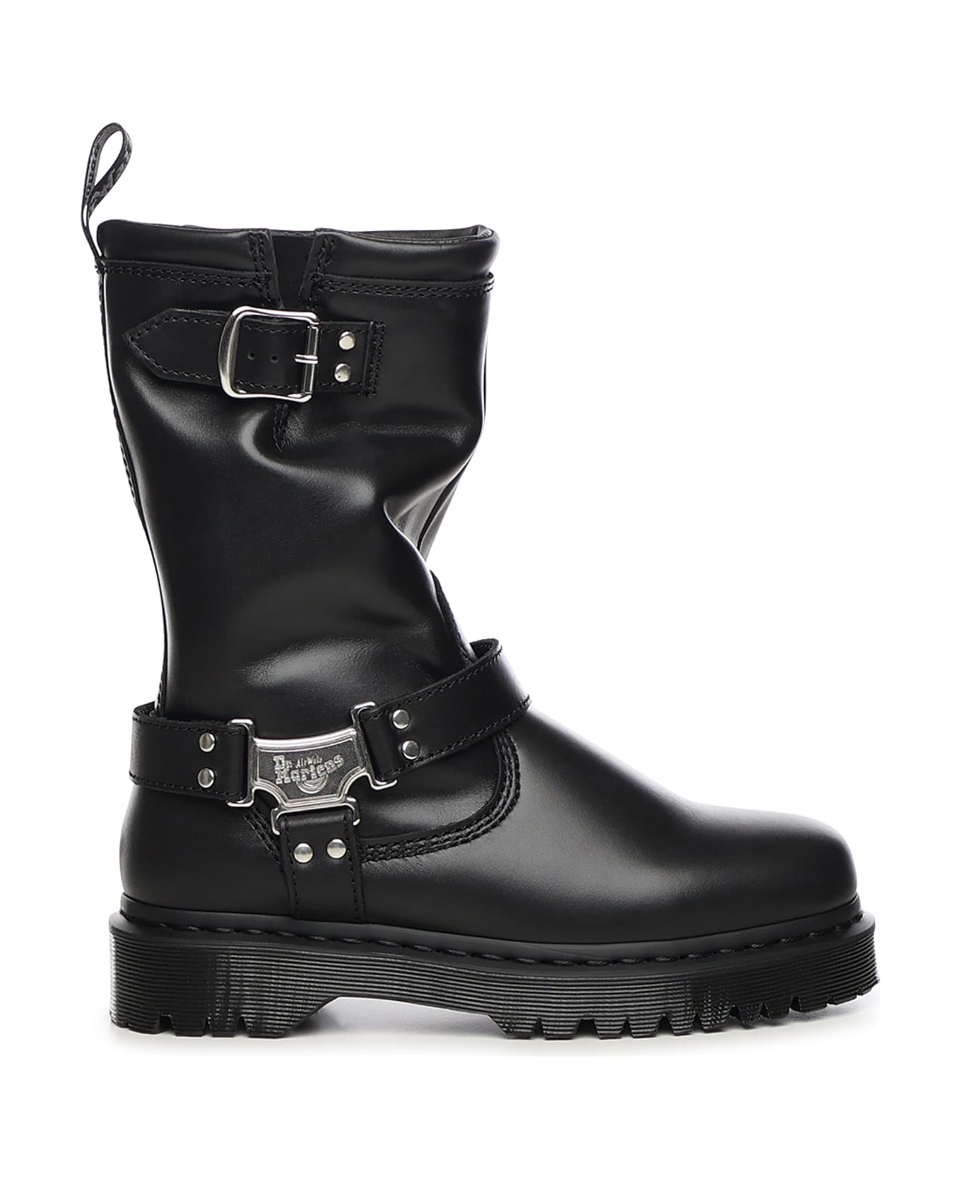 Dr. Martens Anistone Hi Leather Biker Boots - Black