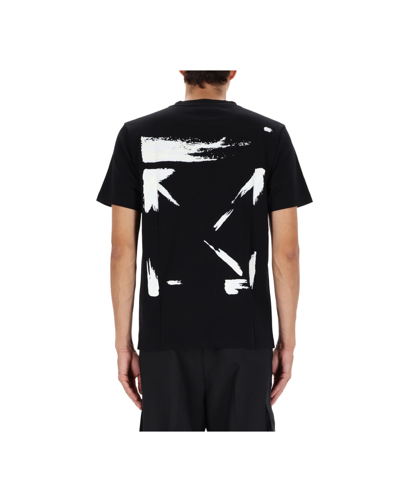 Off-White T-shirt With Logo - BLACK