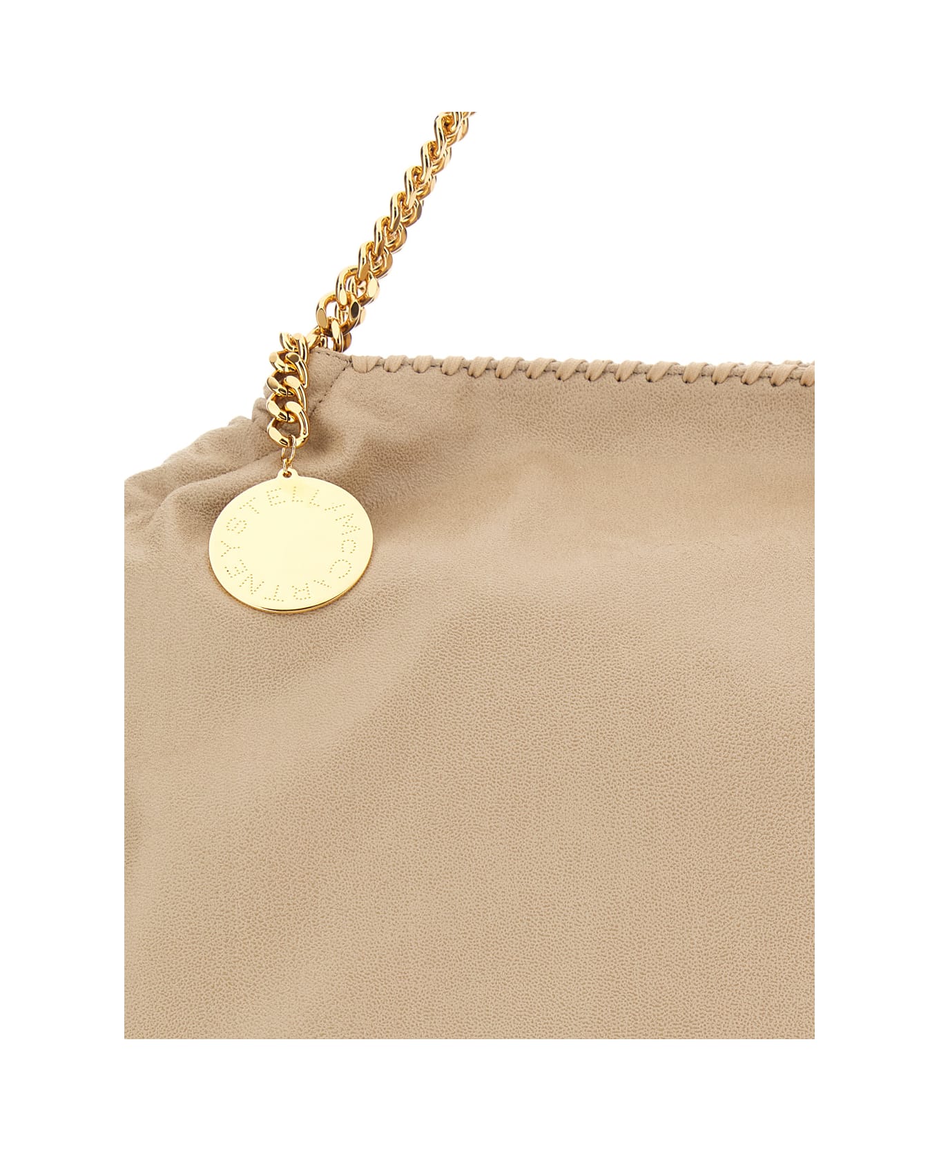 Stella McCartney Falabella Drawstring Bag Eco Saggy Deer W/gold Chain - White