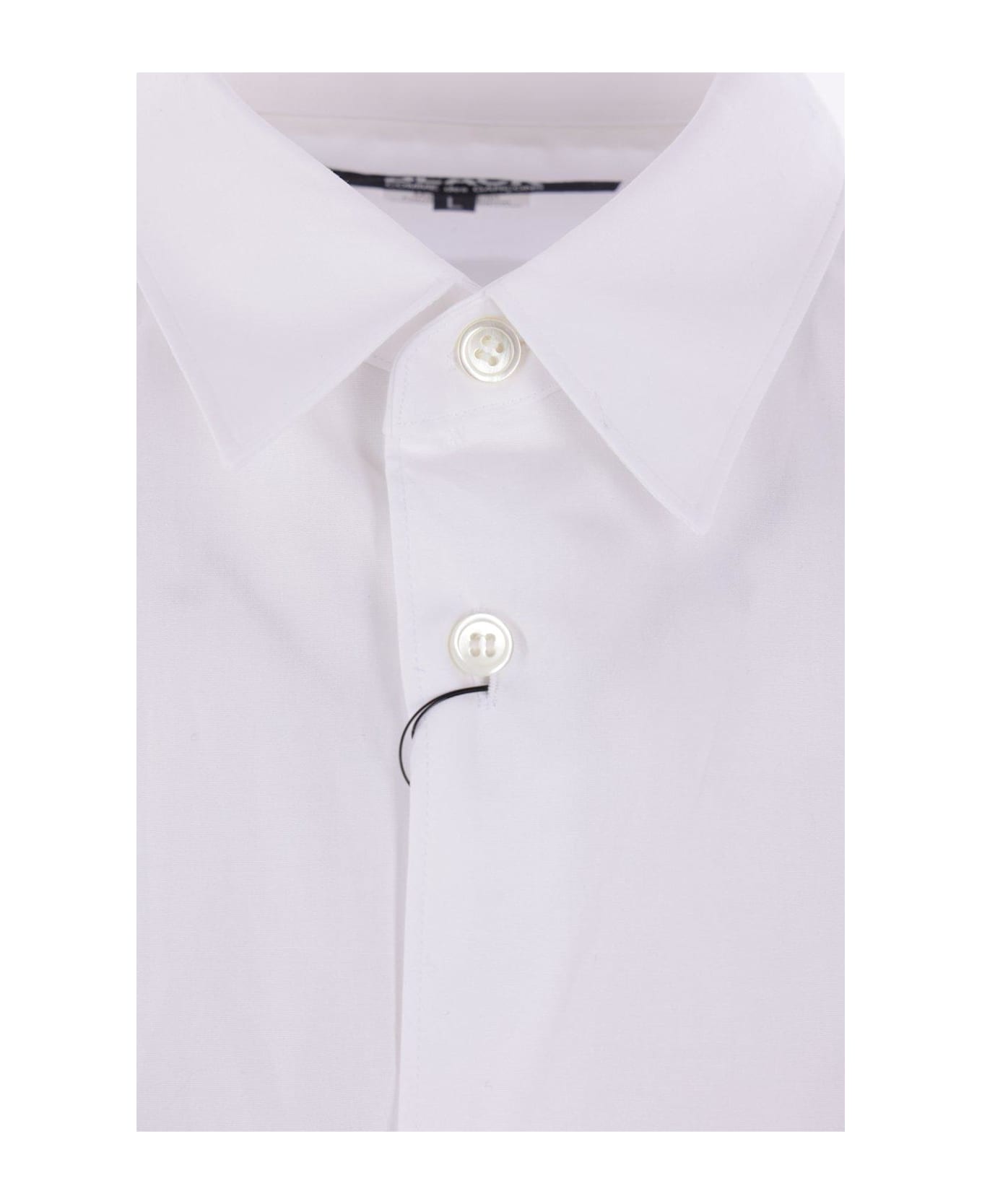 Comme des Garçons Cut-out Curved Hem Shirt - White