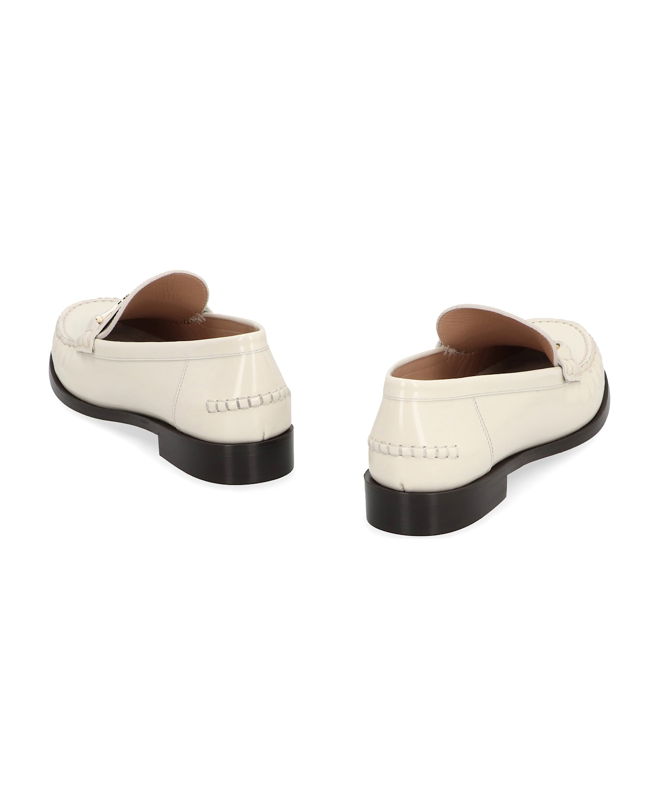 Ferragamo New Vara Leather Loafers - panna