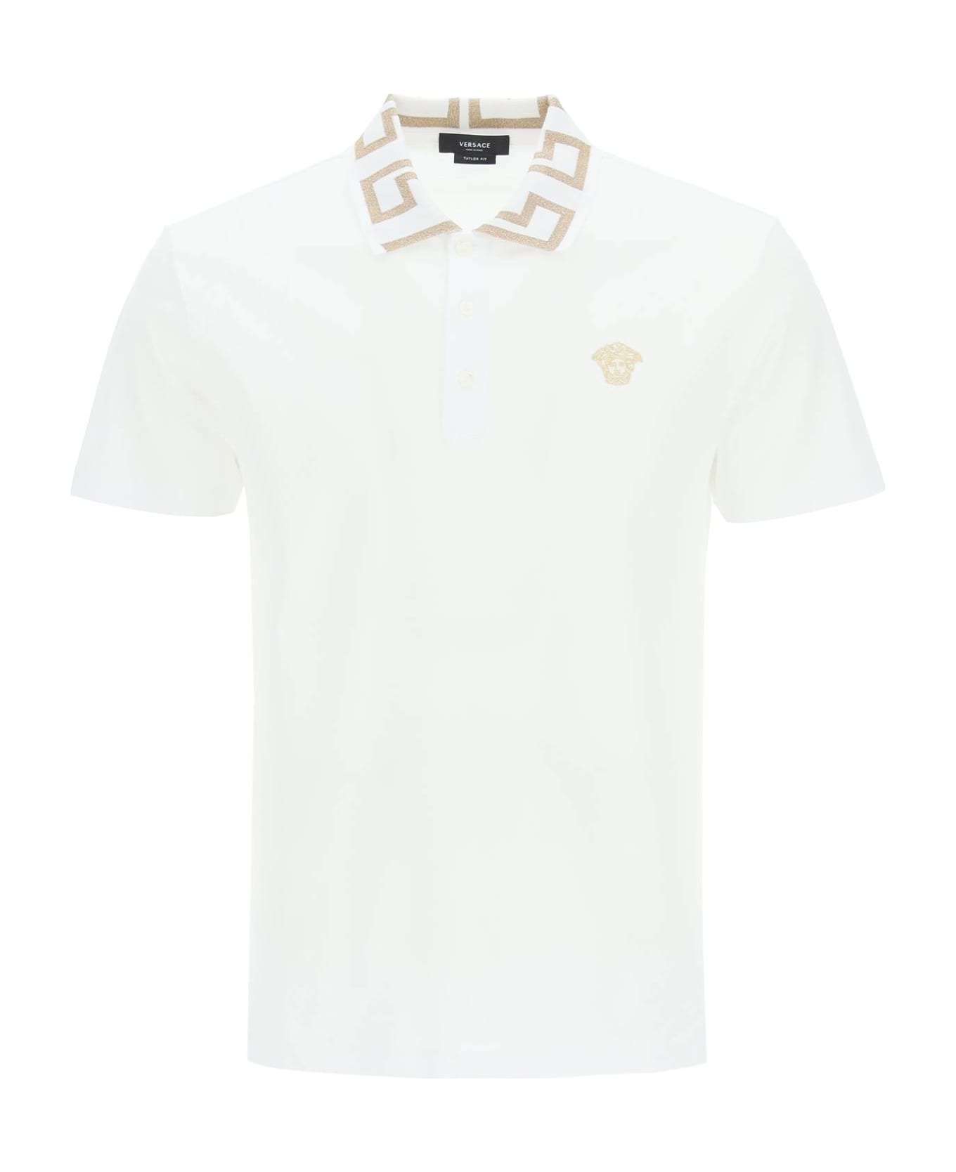 Versace White 'greca' Polo Shirt - White