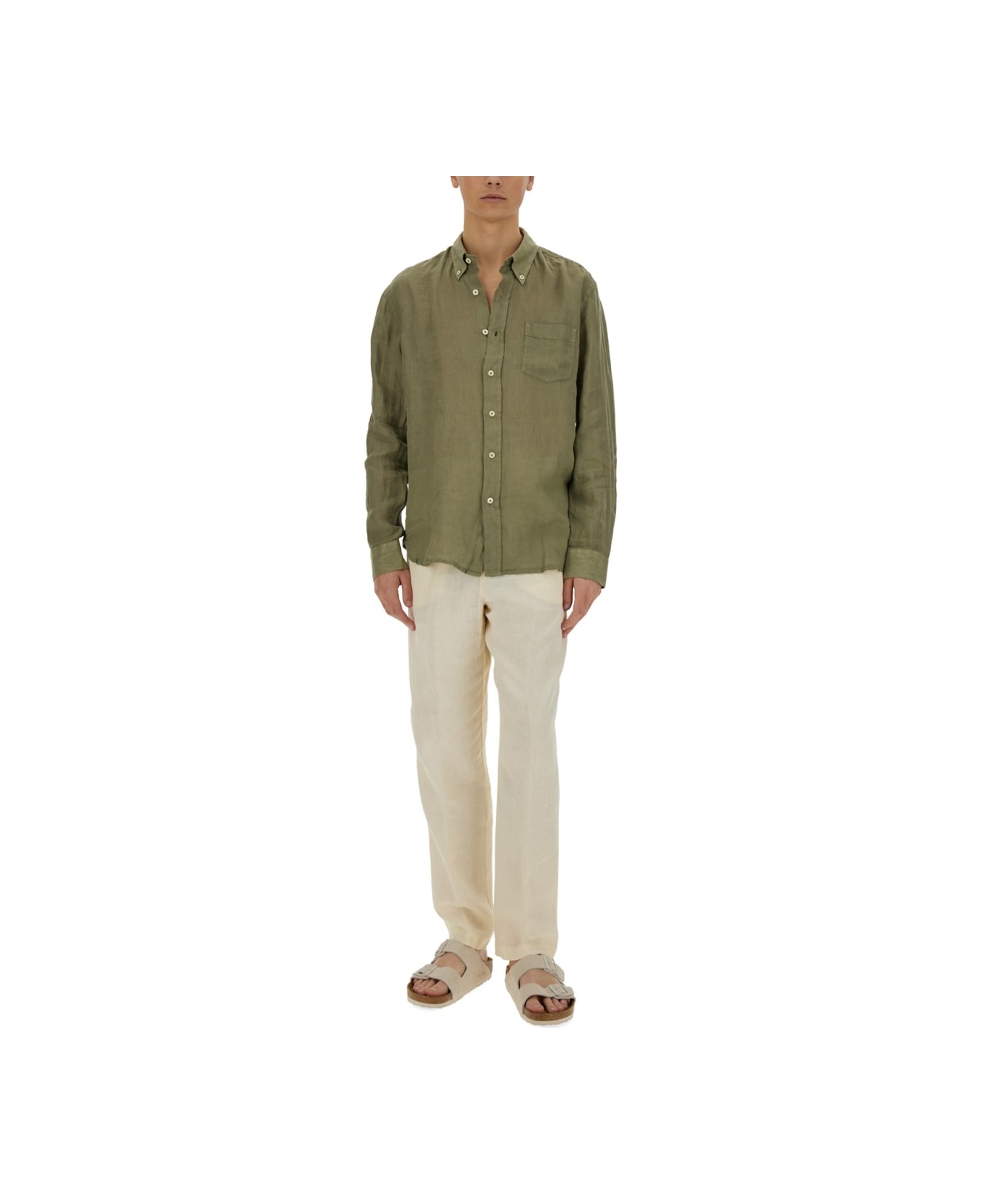 Tシャツ・カットソー 120%LINO SS25 BUTTON DOWN SHIRT (32ALIM1072 0000115000035) 120% Lino Button Down Shirt | italist