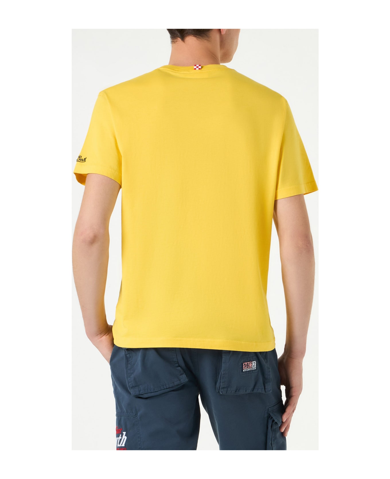 MC2 Saint Barth Man Cotton T-shirt With Estathé Ducky Print | Estathe
 Special Edition - YELLOW
