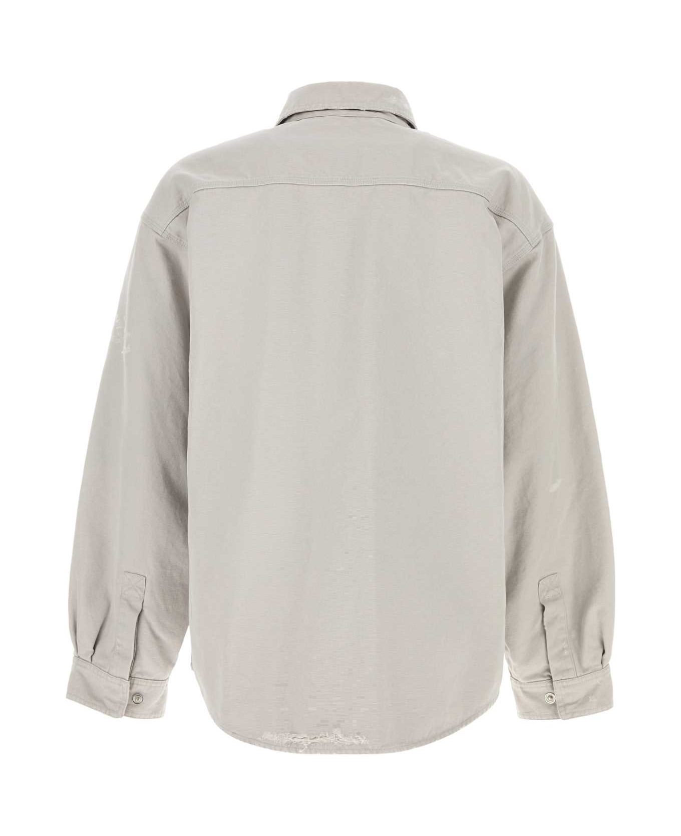 Balenciaga Light Grey Cotton Oversize Shirt - LIGHT GREY