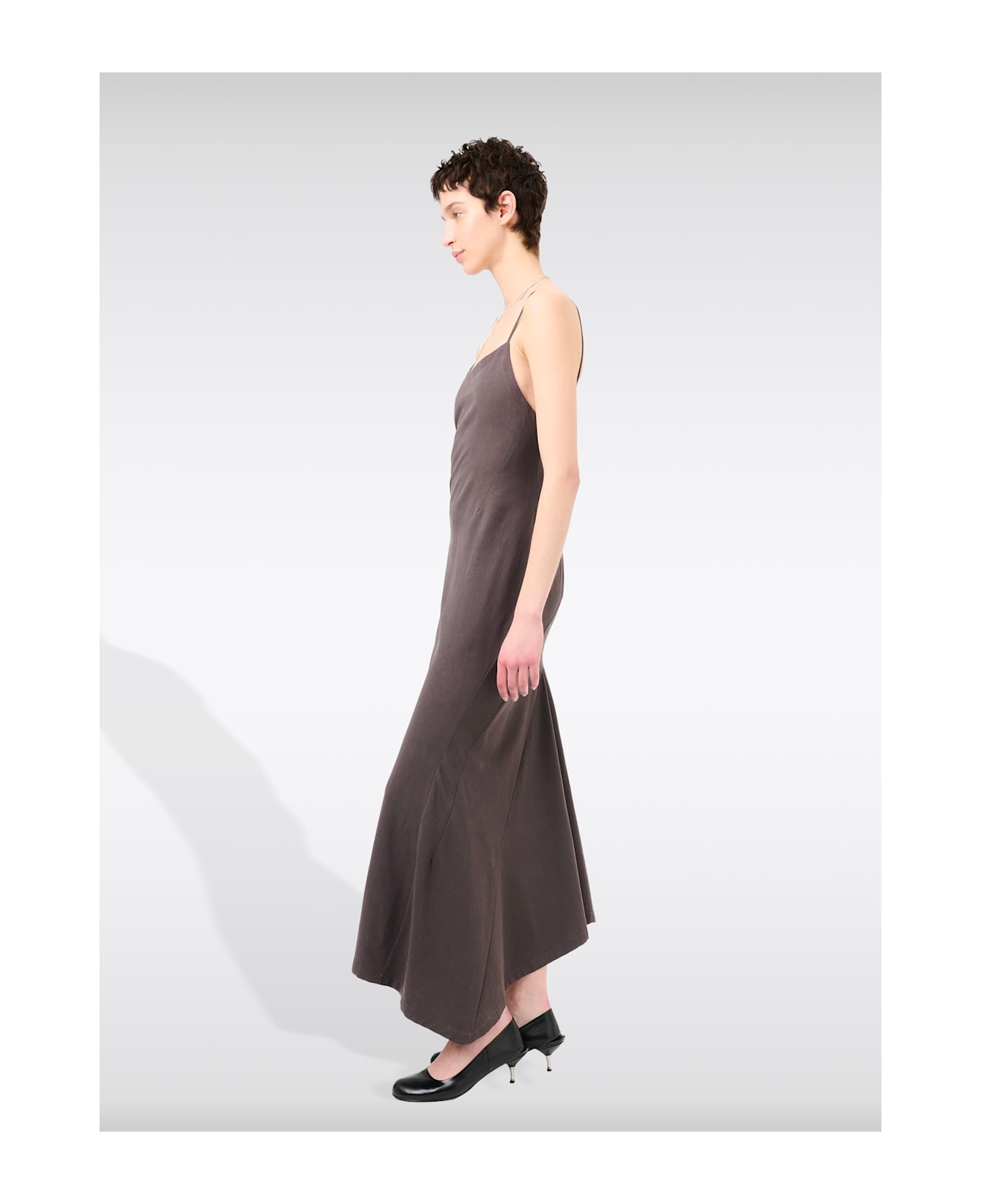 Our Legacy Naiad Dress Chocoalte Brown Lyocell Long Dress With Flared Bottom - Naiad Dress - Brown ワンピース＆ドレス