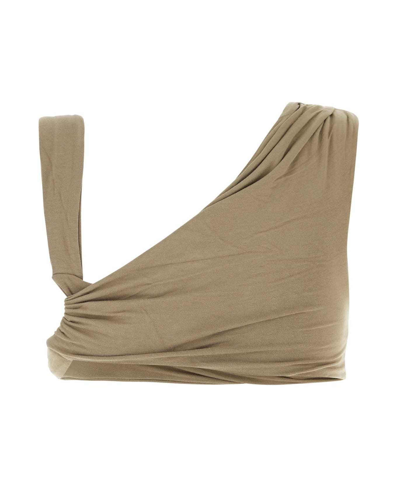 Entire Studios Khaki Stretch Nylon Mache Top - Beige