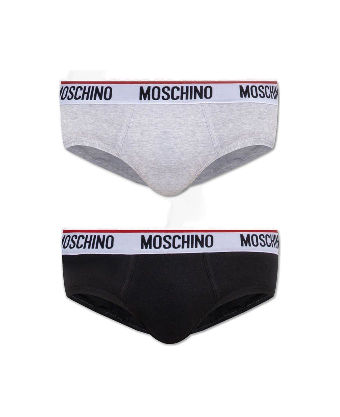 Moschino Two-pack Logo Waistband Briefs ショーツ