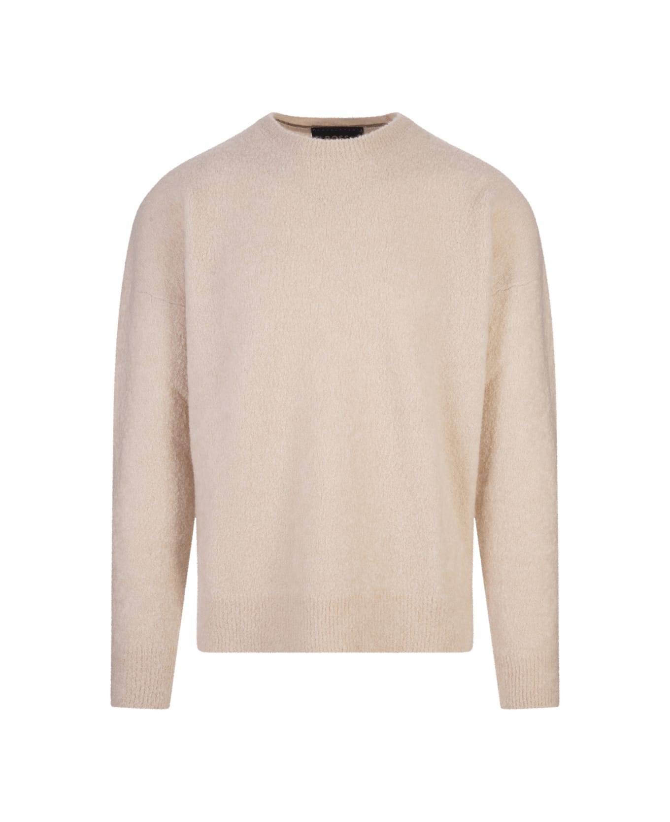 Hugo Boss Relaxed Fit Sweater In Beige Cashmere And Silk - Brown ニットウェア