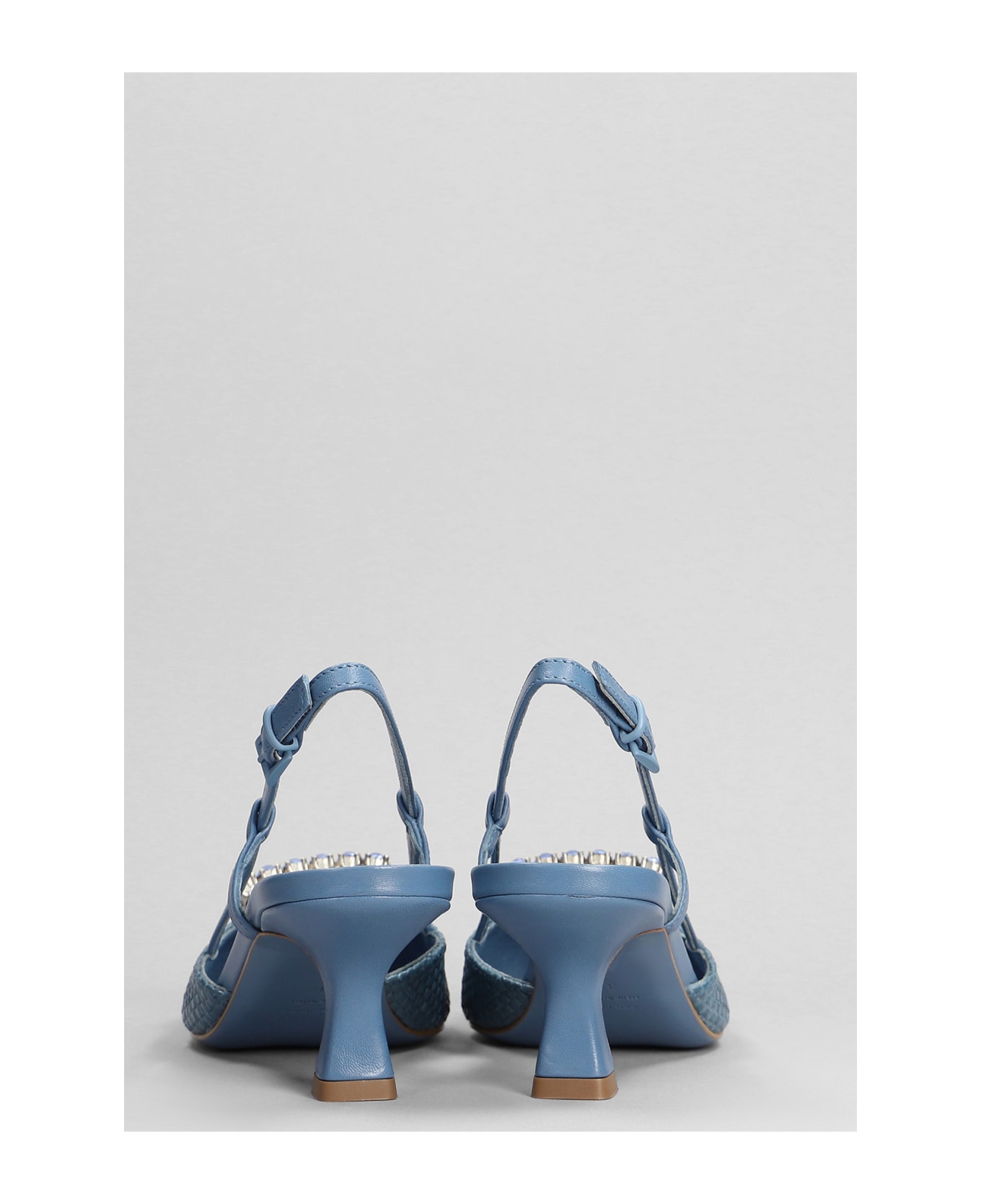 Roberto Festa Stefi Pumps In Blue Leather And Fabric - blue