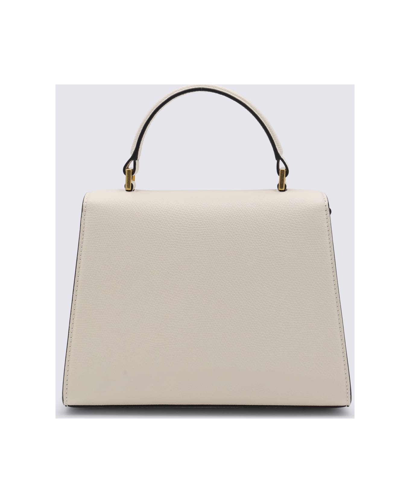 Valentino Garavani White Leather Vsling Top Handle Bag - LIGHT IVORY/CRYSTAL