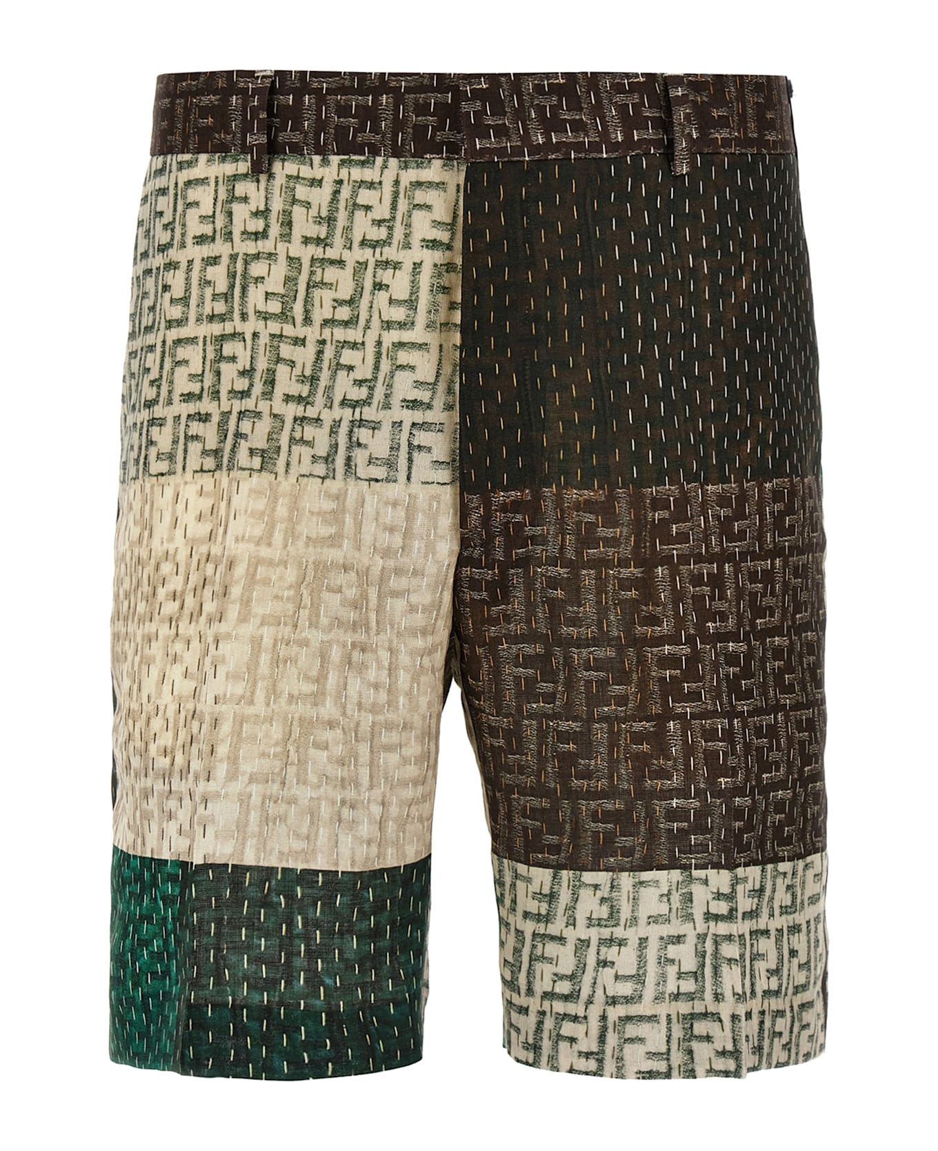 Fendi Patchwork Bermuda Shorts - Multicolor