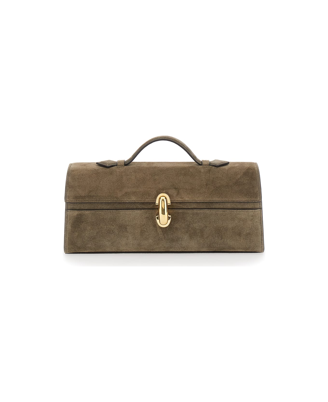 Savette Slim Symmetry Pochette In Suede - Brown