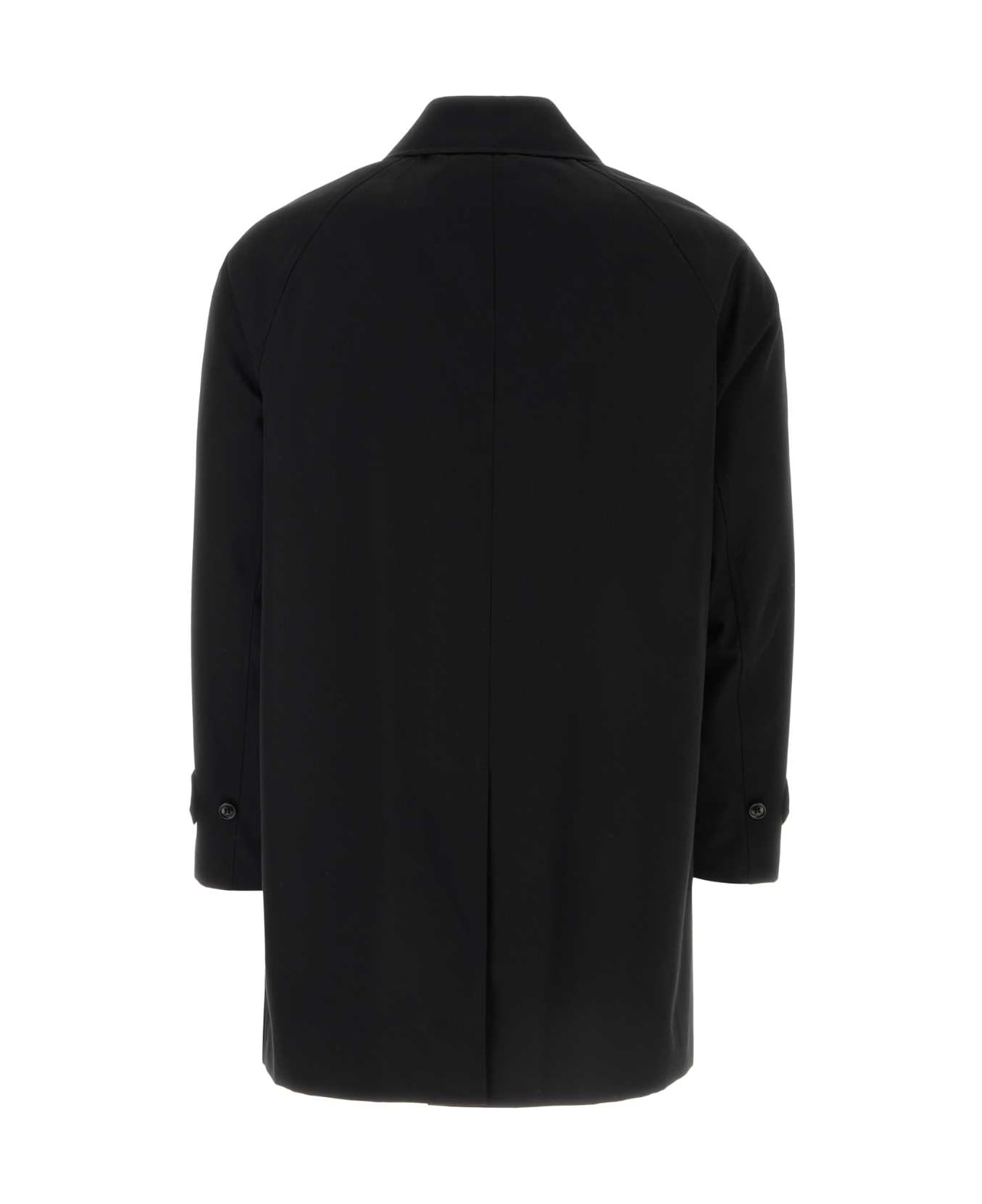 Burberry Black Gabardine Heritage Camden Overcoat - BLACK レインコート