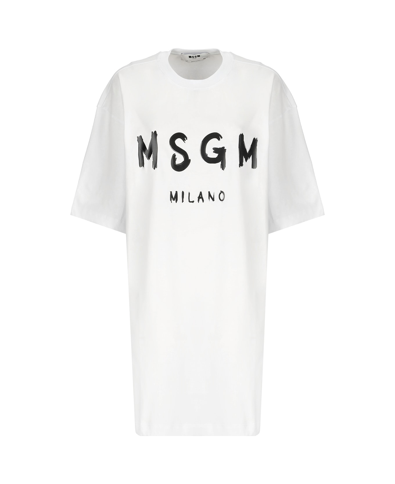 MSGM Dress With Logo - White Tシャツ